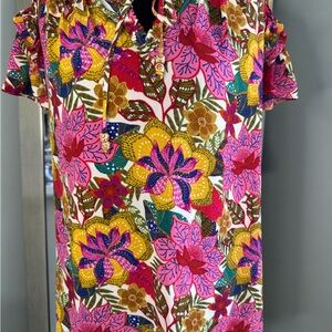 Rose & Olive Vibrant Floral Womens Shirt